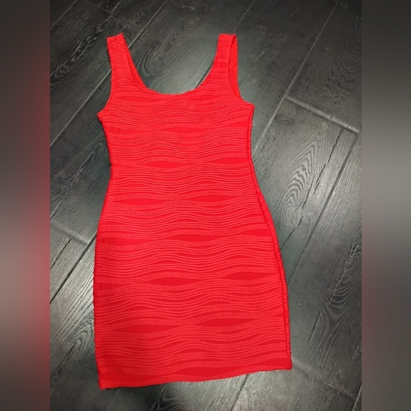 Wet Seal Red Ribbed Tank Bodycon Mini Dress women’s size M - Picture 1 of 4